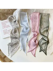 French-style cashew flower retro ribbon ponytail bow hairband bag handle tie pouch gift box small scarf