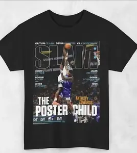 Anthony Edwards Slam Tee – Soft & Comfy Cotton, Must-Have Basketball Graphic Shirt!  Trendy Streetwear, Perfect for Twisted Tea Fans & Casual Vibes