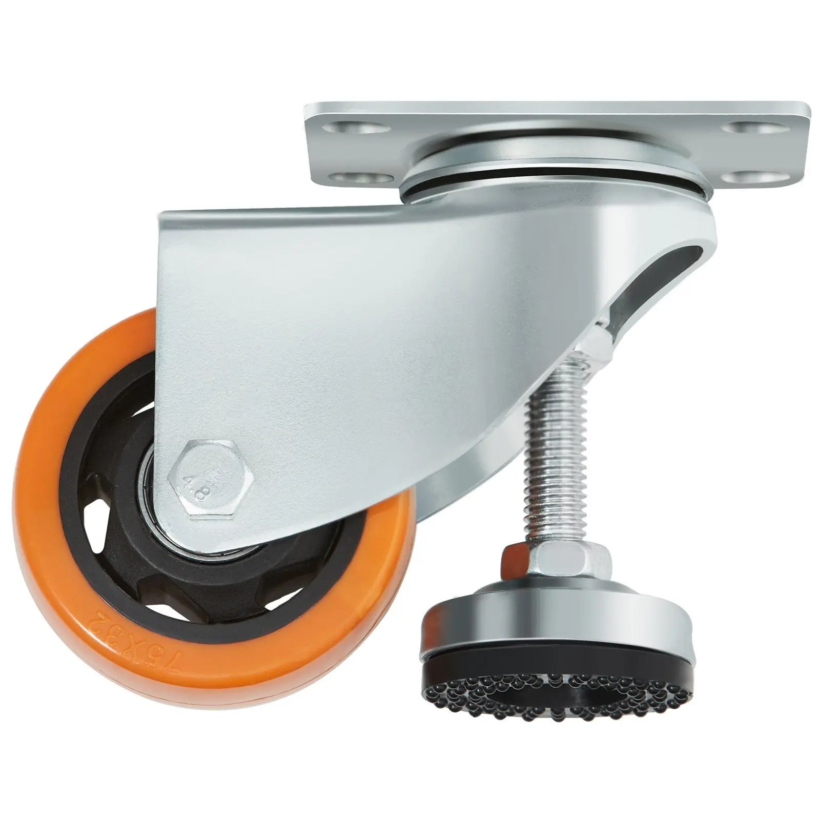 VEVOR Leveling Casters, Set of 4, 720 lbs Total Load Capacity, 3 inches Diameter, Heavy Duty 360 Degree Swivel Caster Wheels, Adjustable Casters with Feet for Workbench, Machine, Equipment, Furniture