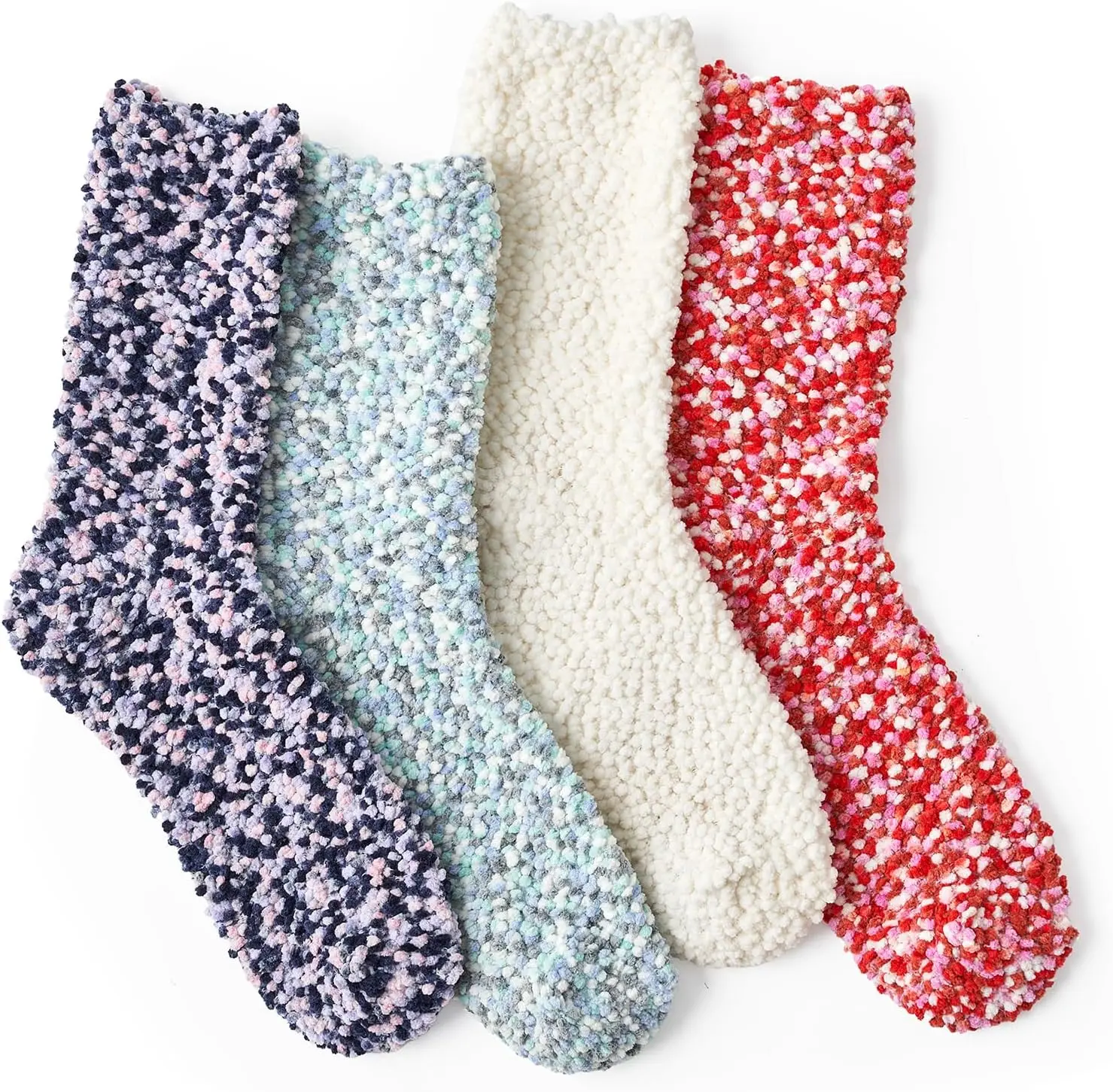 5Pairs Mix Warm Fuzzy Socks Christmas Socks for Women Super Soft Cozy Winter Slipper Socks Set Birthday Gifts For Her 4Pairs