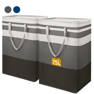 2 Pcs 75L Waterproof Foldable Laundry Basket with Extended Handles,for Clothes and Toy Storage,Gradient 2 Pcs 75L Waterproof Foldable Laundry Basket with Extended Handles,for Clothes and Toy Storage,Gradient