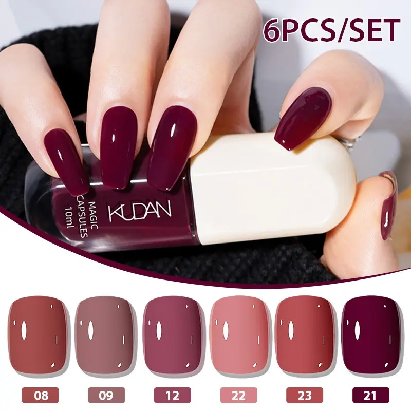 New Trendy 6pcs Water-Based Liquid Polish Nail Polish Set, Quick-Dry Long-Lasting Peelable Formula, Easy Removal No Bake Required, Nail Polish for DIY Nail Art Manicure at Home or Salon, Perfect for Festival Decorations Gifts, Cosmetic Manicure, Nail Care