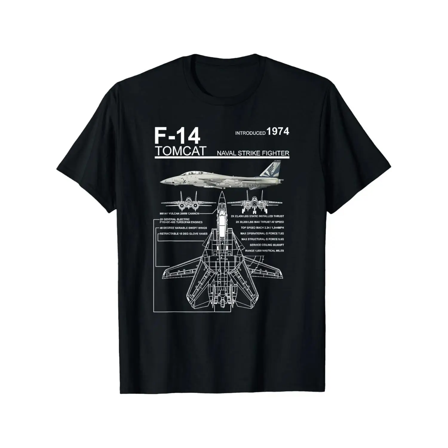 F-14 Tomcat Naval Fighter Jet T-Shirt - Aviation Design with F-14 Aircraft & Lettering, Casual Round Neck Short Sleeve Tee for Aviation Enthusiasts, Summer Casual Wear or Themed Events,dinosaur