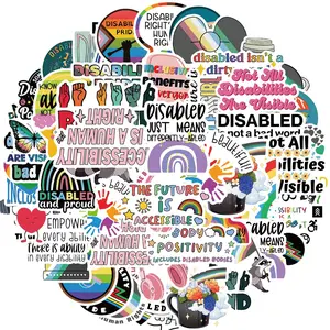 Disability Pride Sticker, Disability Awareness Human Rights Disabled Pride Handicapped Funny Gifts, Aesthetic Vinyl Waterproof Sticker for Water Bottle Laptop