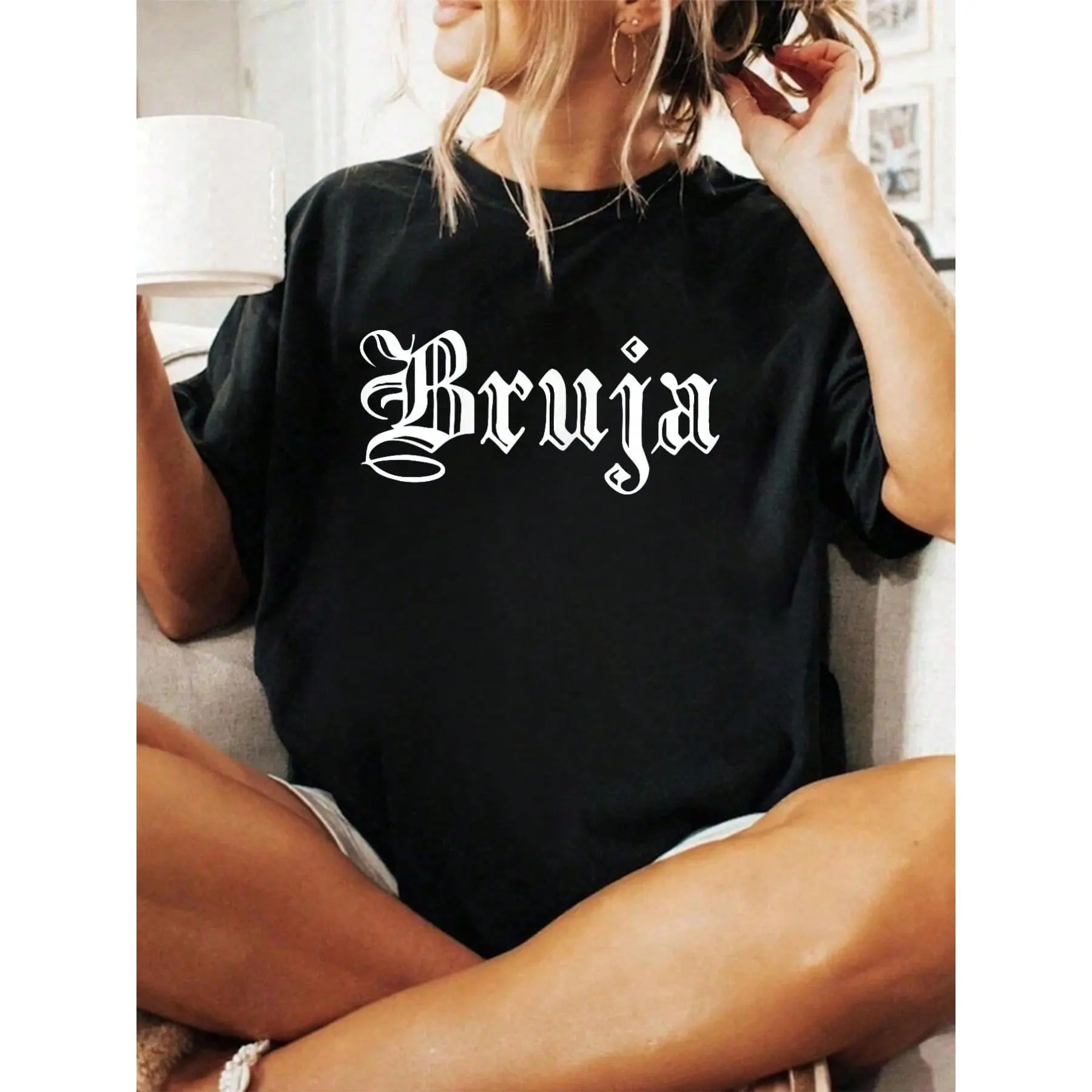 100% Cotton Bruja Dia De Muertos Mexican Halloween Witch Latina T-Shirt Men's Women's Soft Breathable Tee Classic Fashion Summer Tops graphic tees men crop tops summer outfits for men summer tops T-Shirt