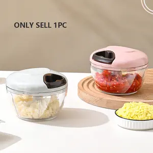 Multifunctional Manual Garlic & Meat Grinder, Hand Pull Food Processor, Portable Kitchen Chopper for Vegetables & Seasoning