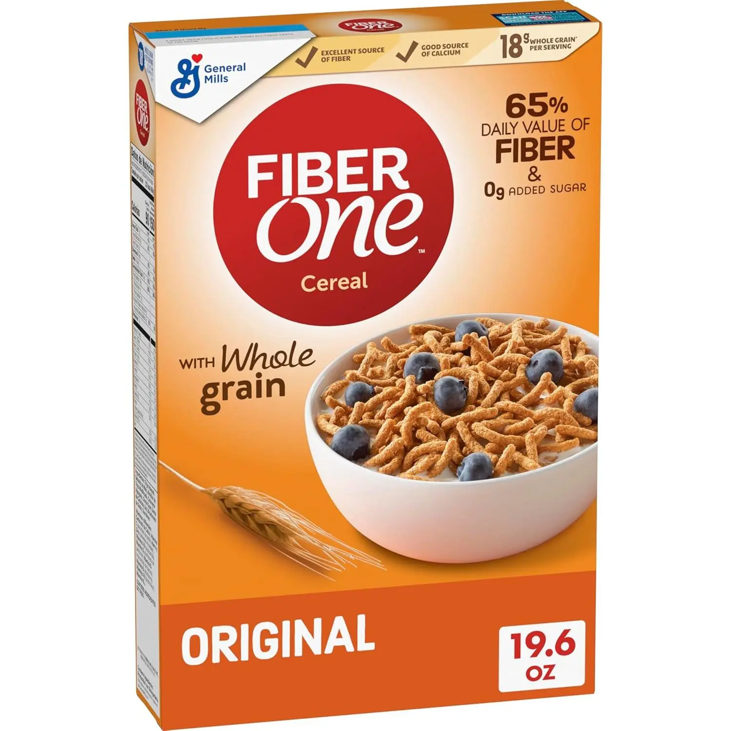 Fiber One Cereal, Original Bran, High Fiber Cereal Made with Whole Grain, 19.6 oz Fiber One Cereal, Original Bran, High Fiber Cereal Made with Whole Grain, 19.6 oz