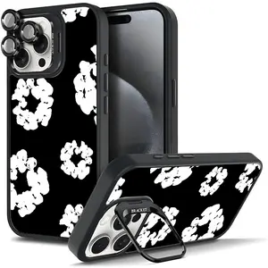 Luxury D-Denims T-Tears Casing For iphone 16 15 14 13 12 11 PRO PLUS MAX Hard TPU Metal lens frame Film With Bracket Stand Gift Shockproof Protection Anti-Drop Protective Protector Phone Cases Shell Cover