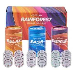 18pcs shower essential oil tablets, aromatherapy tin foil packaging, plant essential oil bath tablets, bath salt tablets in a bucket set, suitable for gifting, high-end set