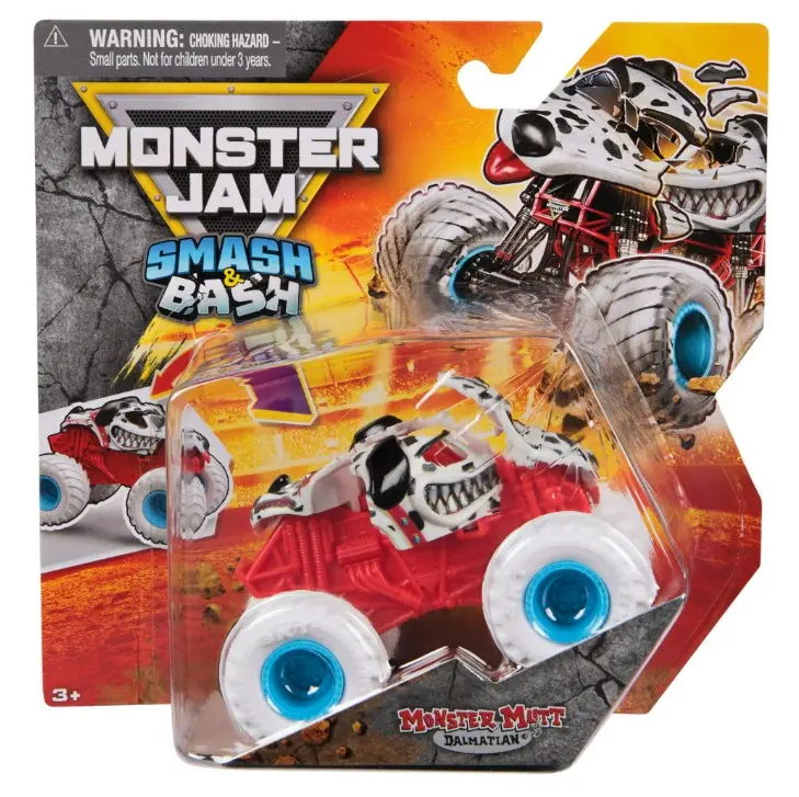 Monster Jam Smash & Bash Monster Mutt Dalmatian, 1:64 Scale