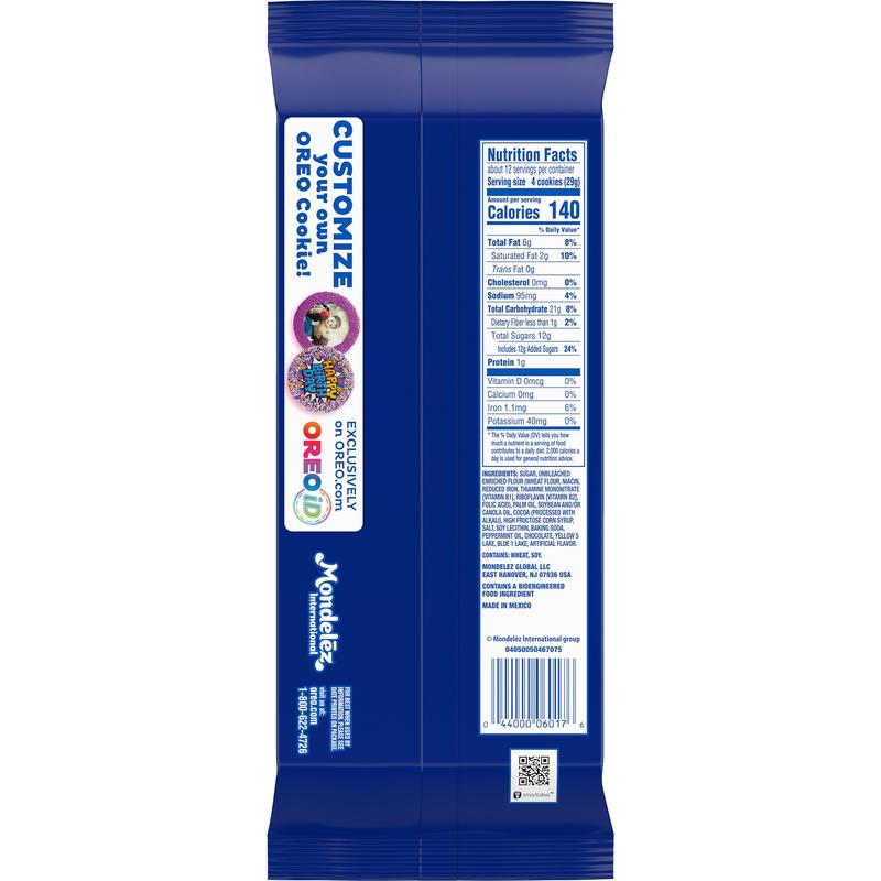 OREO Thins Mint Creme Chocolate Sandwich Cookies, Family Size, 11.78 oz