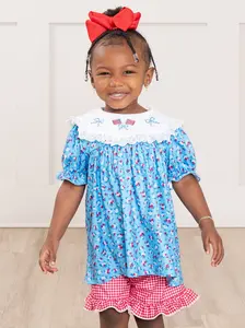 American Dreamer Embroidered Lace Ruffle Outfit