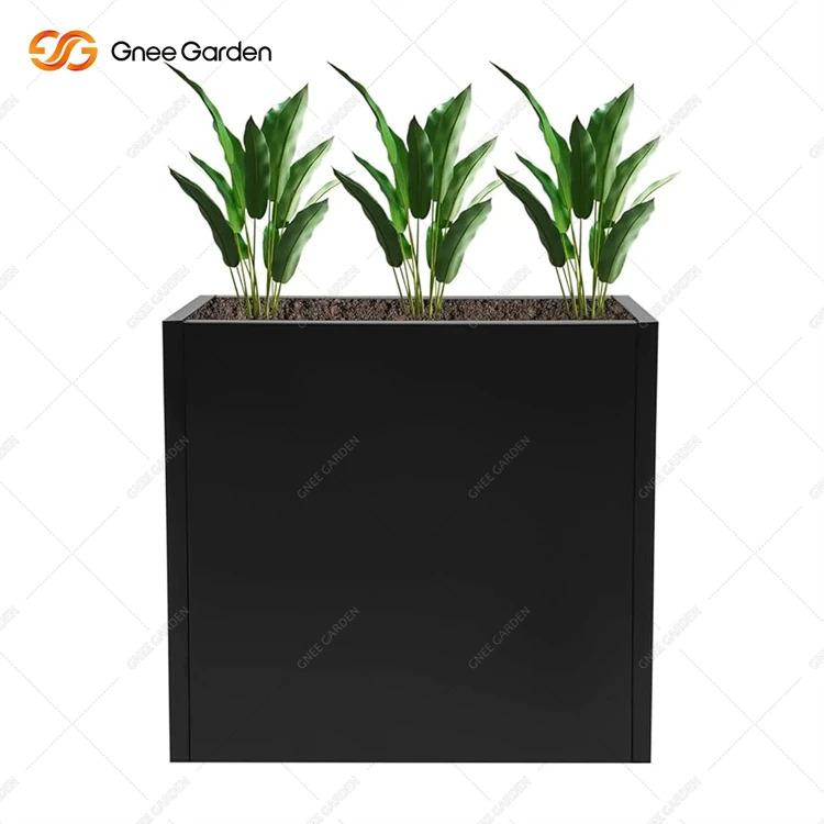 114 L Wholesale Black Galvanized Steel Planter Outdoor Flower Box Eco-Friendly Home & Garden Centers Bulk Supply