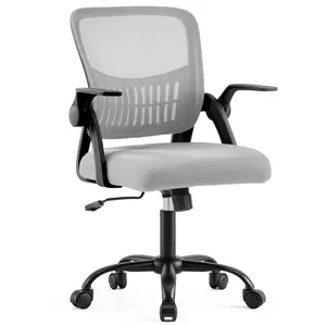 DUMOS Ergonomic Office Chair for Adults, Commercial Home Office Computer Chair with Mid-Back Lumbar Support, 360° Swivel, Height Adjustability, Fixed Armrests, Office Chairs