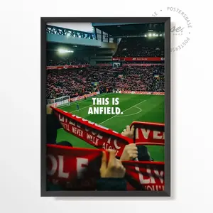 Liverpool This is Anfield Poster High-Quality Premium Paper 12x18 inch Vibrant Colors Sharp Details Flexible Display Options for Home Office Events Personal Gifts (UNFRAMED)