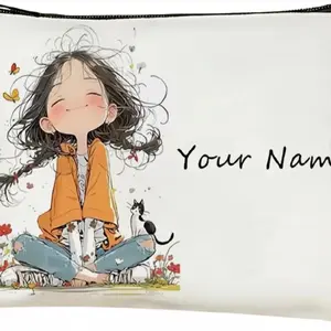 Personalized Makeup Bag | Custom Name Pouch | Cute Cartoon  Gift | Travel Cosmetic Bag