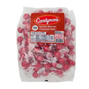 Nuclear Red Hot Cinnamon Candy Balls 150 ct. - Spicy Hard Candy with Cinnamon Flavor - 150 Count Bag Sweet Snack Bonbon Gum