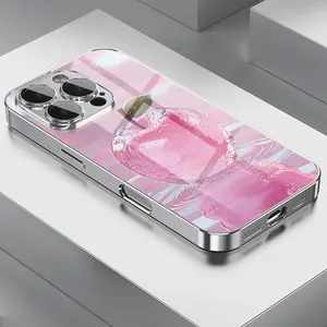 Apple Wave Reflection Pattern Phone Case, Lens Protection Electroplated Glass Design, Fits iPhone 16/15/14/13/12/11 Series