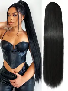 Human Hair Straight Pony Tail Remy Drawstring, 16-22 Inch Natural Ponytail Hair Extension, Comfortable & Natural Look, Perfect for Women, Drawstring Ponytail Extensions