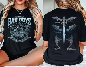 Personalized Acotar Double Sided Bat Boys Shirt, Bat Boys Tshirt, The Night Court, Bookish Giift, Velaris Shirt, Acotar Merch, Acotar Shirt, Acotar Velaris Tshirt, Night Court Shirt, Sweatshirt For Women, Gift For Her, Gift For Him