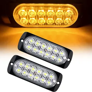 2PCS 12LED Car Light Bar Breakdown Side Lighting Decoration Light Truck Trailer Beacon Lamp Amber 12V-24V