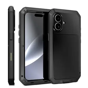 Fin Heavy-duty protective armor metal aluminum shell iPhone 17 16 15 14 13 Mini 12 Pro 11 XS Max XR 16e shockproof protective case