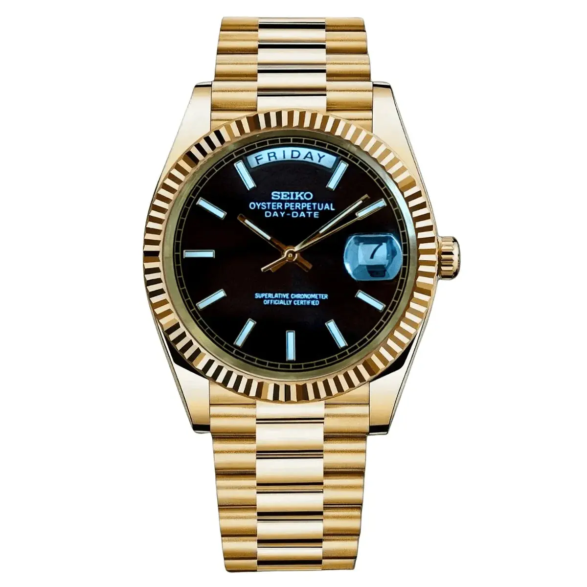 Diamond Dial Gold Presidential Mod Watch