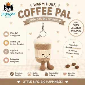 Coffee Buddy Jellycat – Little Pal, Big Smiles Plush Keychain