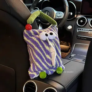 High-face-looking little monster car tissue box cute funny car tissue bag paper box storage girl heart gift