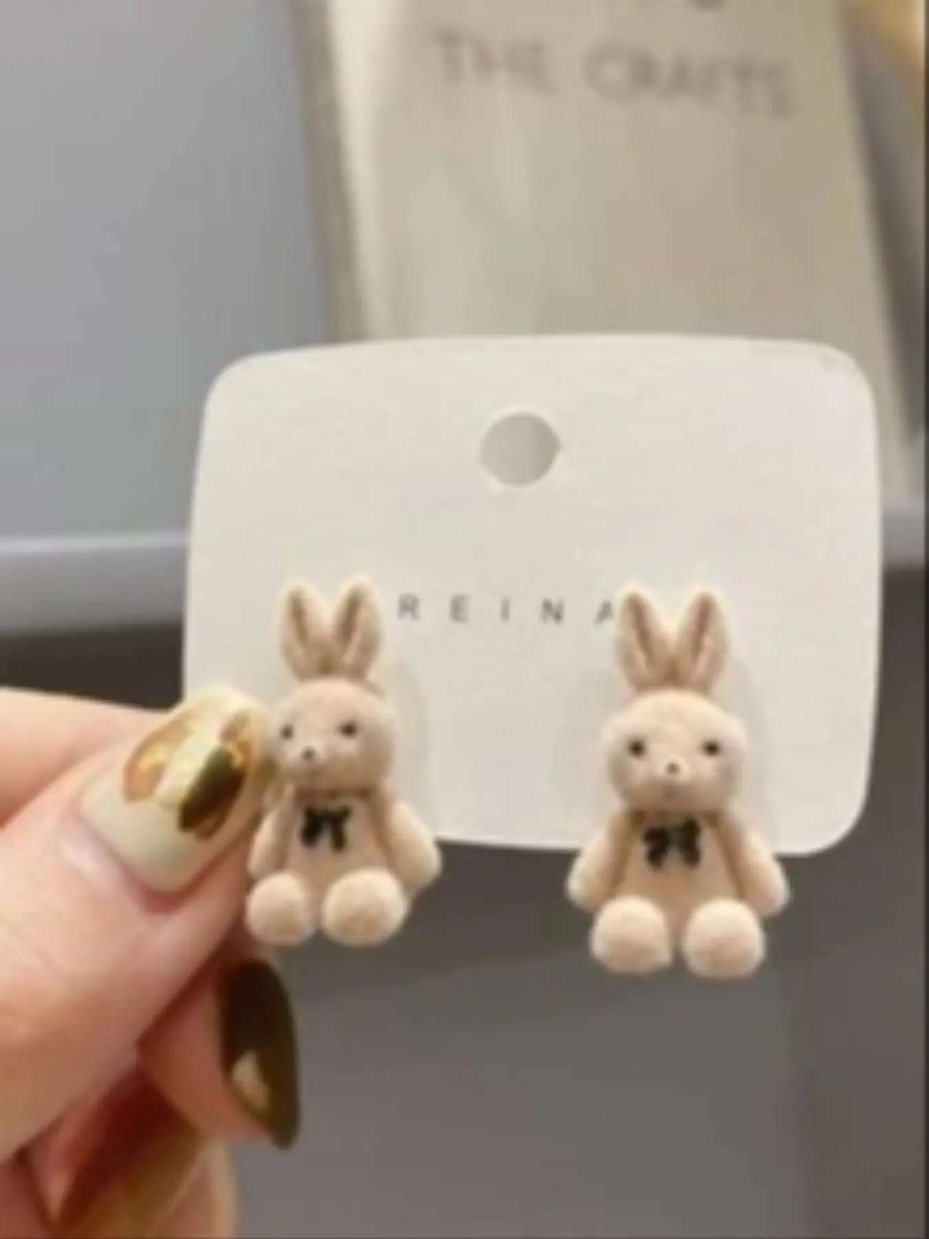 New Arrival Winter Autumn Plush Bunny Earrings, Cute Women Daily Jewelry Accessories, Adorable Animal Design Ear Studs Post Earrings