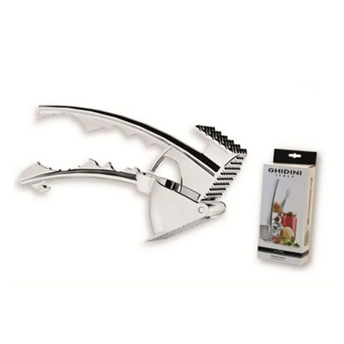 Ghidini V99 Multipurpose Garlic Press Multi-Tool, Efficient Kitchen Utensil for Garlic Preparation, Functional