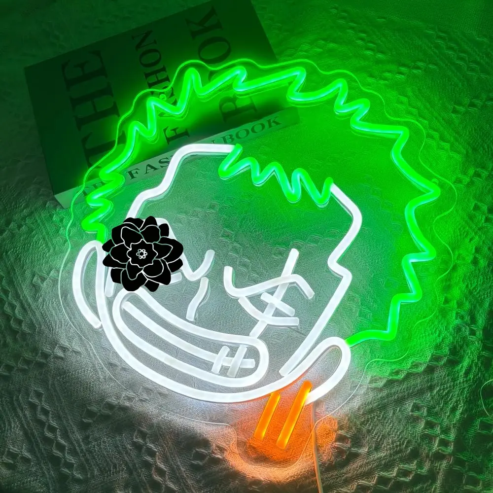 Anime Character LED Neon Sign - USB Powered Dimmable Wall Light for Game Room, Anime Fans Bedroom, Party , Gift 13.77 * 12.99inch home decor