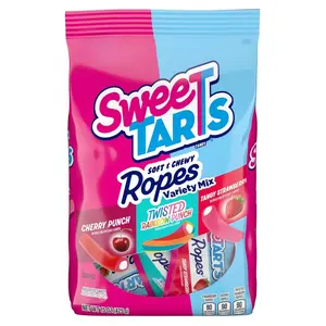 Ropes Candy, Variety Mix, Cherry Punch, Twisted Rainbow Punch, Tangy Strawberry, Soft and Chewy, 15 oz