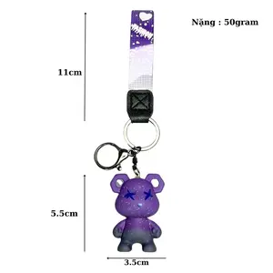Purple Bearbrick Keychain - Chain length: 11cm - Bearbrick model Height: 5.5cm - Weight 50grams - No Box: OPP bag n3-t3