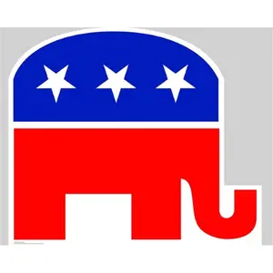 212 MAIN Life-Size Republican Elephant Corrugated Cardboard Cutout - Advanced Graphics Stand-Up, Door Mount, Home Decor Wall Accent Piece