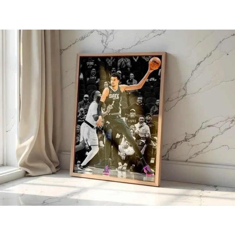 Victor Wembanyama Poster, Wemby Poster, NBA Basketball Phenom Wall Art, Rising Superstar Sports Print, Modern Athlete Decor