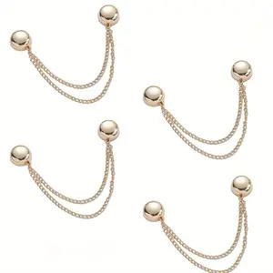 4-Pack Magnetic Clothing Clips, Multi-Function Metal Button Clips for Cuffs, Hem, and Headscarf Decoration, Assorted Colors, Accessories, Drop Set Pins