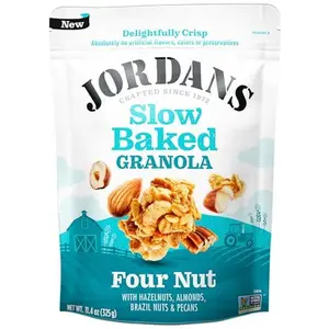 Jordans Cereals | Delightfully Crisp Slow-baked Granola | No Artificial Flavors, Colors, or Preservatives | Healthy Snacks for Adults & Kids | 11.4 oz (325 Grams, Four Nut)