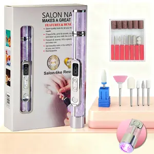 LCD Display Electric Nail Drill Polisher UV Curing Lamp, Two-In-One Grinding Polishing Bake Light Tool, Portable Manicure Pedicure Set, Basic Nail Tools