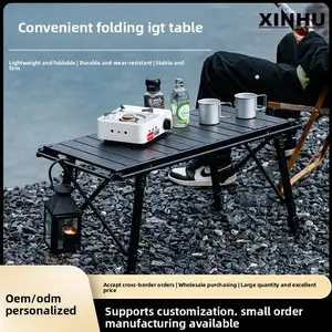 Folding table Portable multi-functional aluminum alloy folding egg roll table Portable ultra-light picnic camping outdoor igt table