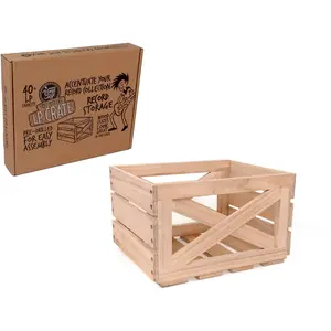 Vinyl Styl VS-RS-06l Express LP Crate 12 Inch LP Record Storage 40+ Capacity Wood  [VINYL ACCESSORIES] Ships IN OWN Container , Wood