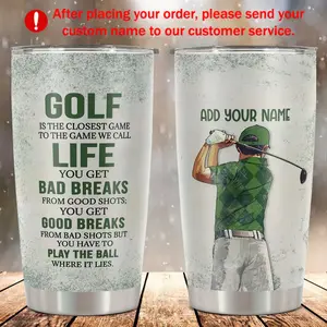 Valentine's Day Gift for Him | Personalized Golf Lover 20oz Tumbler, Easter Gift Custom Name Engraved Travel Mug with Funny Golf Quote, Perfect Romantic Gift for Boyfriend, Husband, Dad, Golf Enthusiasts - Ideal for Birthdays & Christmas