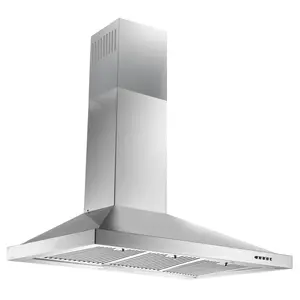 Range Hood 36 inch Wall Mount Kitchen Hood 450 CFM with Ducted/Ductless Touch Control Permanent Filters Stainless Steel 3 Speed Exhaust Fan ZMS-0190B Household Durable Home High-CFM