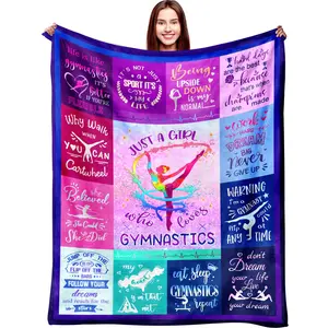 1PC Girls gymnastics blanket, super soft flannel gymnastics blanket, suitable for gymnastics lovers, suitable gifts for girls and adults
