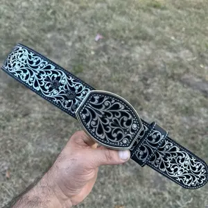 Western Belt Cinturon Vaquero Ramos Plata