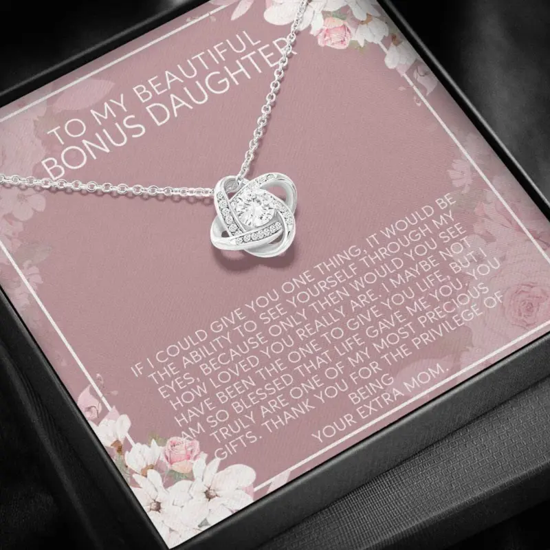 Bonus Daughter Gift From Mom, Stepdaughter Necklace, Stepdaughter Gift From Stepmom, Step Daughter Wedding Gift, Bonus Daughter Necklace