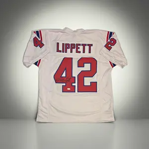 Ronnie Lippett New England Patriots Autographed Custom Football Jersey With COA (XL)