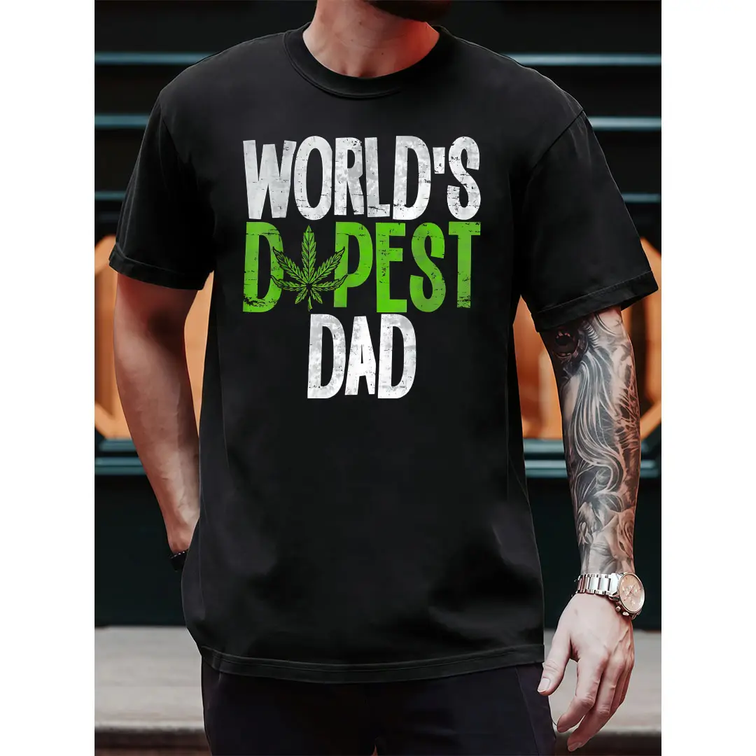 Father's Day Special: World's Dopest Dad Short Sleeve Cotton Shirt for Weed Enthusiasts