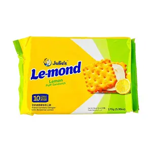 Julie's Lemon Cream Sandwich Biscuits 170g - Authentic Malaysian Snack, Zesty Citrus Flavor