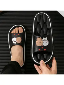 Capybara & Panda Cartoon Slippers, Cute Couple Style Non-slip Soft Sole Slides, All-match Casual Slippers for Spring Summer Autumn, Cozy Cloud-like Foot Feel Slippers for Indoor Outdoor Bathroom, Soft Cushioned Slippers